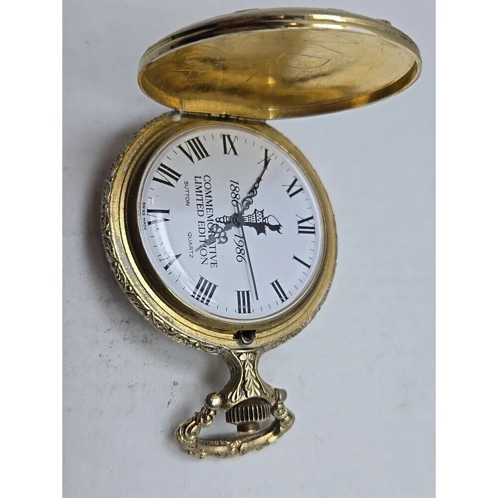 Statue Of Liberty Sutton Pocket Watch Quartz Commemorative 1886 1986 New Battery